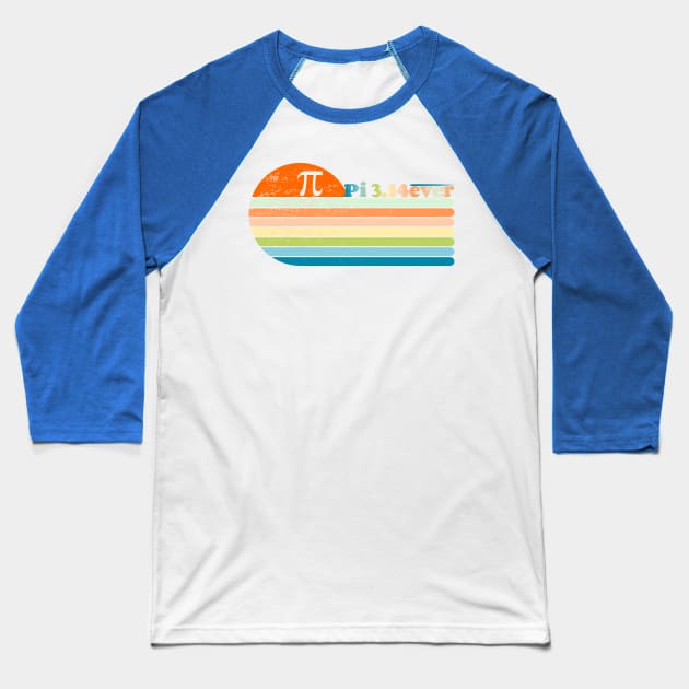 Pi Surfer Rainbow Sunset 3.14 Forever Baseball T-Shirt by Lyrical Parser